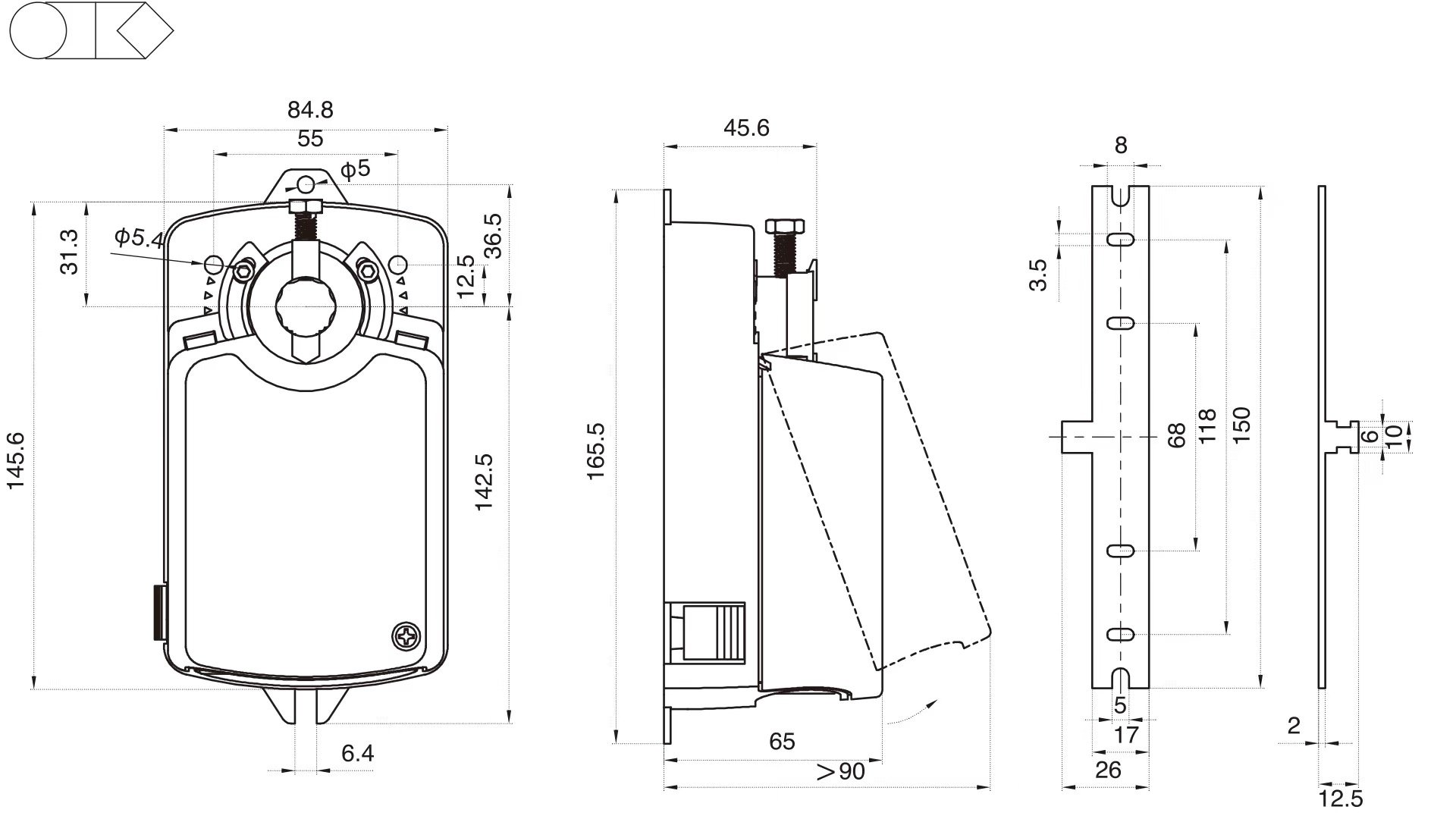 Габаритные размеры UDR4MU230-D, UDR4MU230-DS Габаритные размеры UDR4MU230-D, UDR4MU230-DS